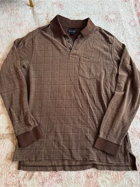 St. John’s Bay men’s brown vintage long sleeve polo